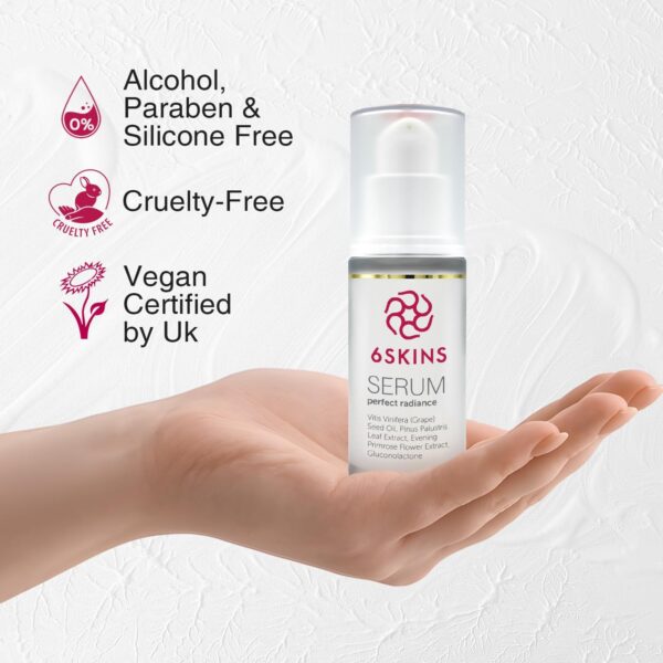 6SKINS® Perfect Radiance Face Serum with 2% Niacinamide+ Vitis Vinifera - Image 2